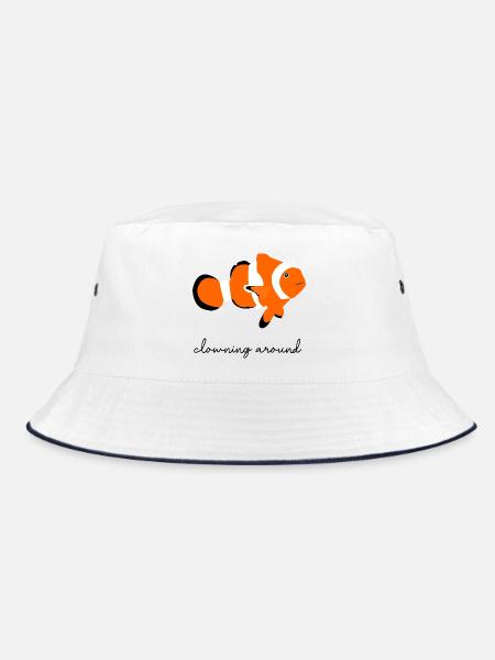 Clownfisch. - Bucket Hat - Weiß/Navy