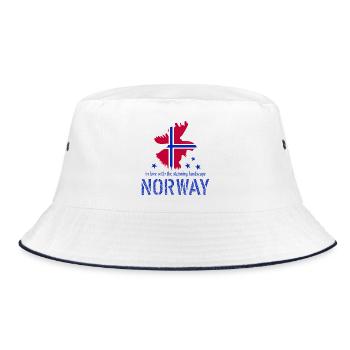 Norwegen Norge - Bucket Hat - Weiß/Navy - Vorne