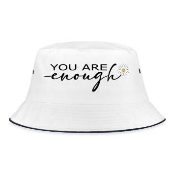 You Are Enough Self Love Shirt - Bucket Hat - white/navy - Front