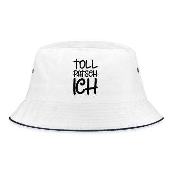 Tollpatsch Ich tollpatschig lustig tollpatschich - Bucket Hat - Weiß/Navy - Vorne