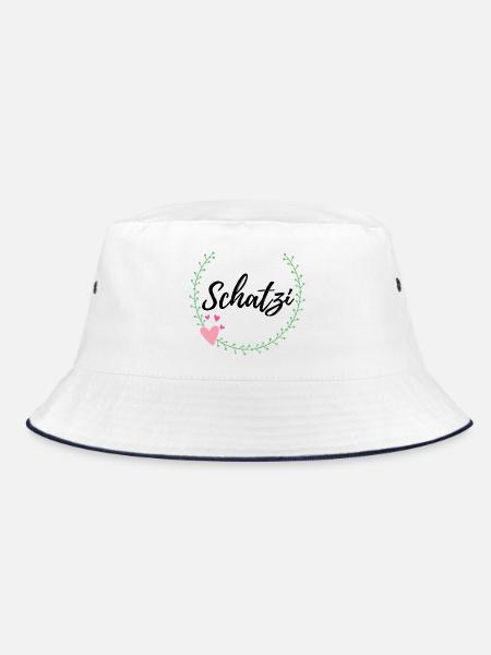 Schatzi - Bucket Hat - Weiß/Navy