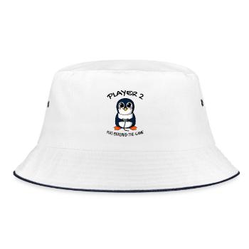 Second baby player 2 baby penguin pregnant - Bucket Hat - white/navy - Front
