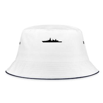 Fregatte Sachsen-Klasse 124 Fregatte Hamburg Black - Bucket Hat - Weiß/Navy - Vorne
