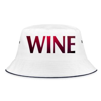 WINE - Bucket Hat - Weiß/Navy - Vorne