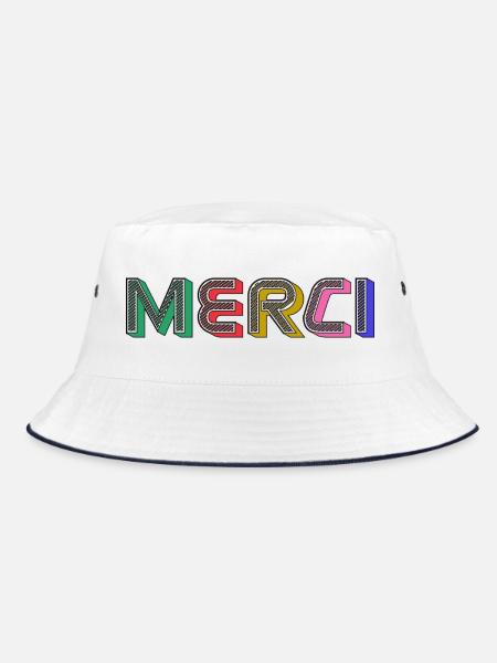 Vielen Dank - Bucket Hat - Weiß/Navy - Vorne