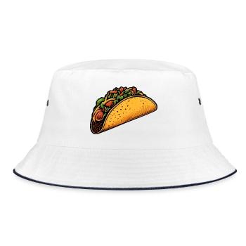 Tacos - Bucket Hat - white/navy - Front