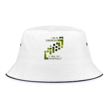 Engineer Ingenieur - Bucket Hat - Weiß/Navy - Vorne