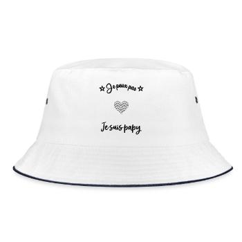 OPA. VATERTAG. FROHER VATERTAG. ICH LIEBE DICH. - Bucket Hat - Weiß/Navy - Vorne