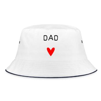 DAD. - DAD. VATERTAG. - Gute Nacht, Dad. - Bucket Hat - Weiß/Navy - Vorne