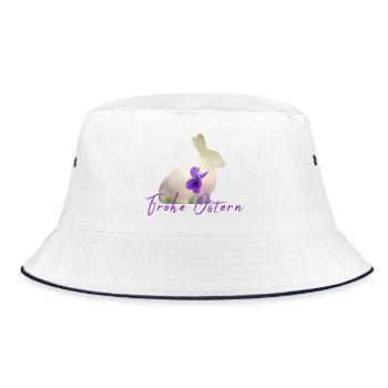 Ostern Frohe Ostern - Bucket Hat - Weiß/Navy - Vorne