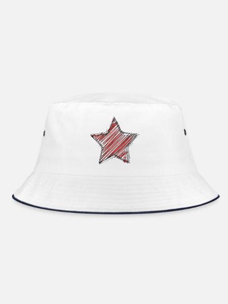 STERN. STERN. STERNE. FEST. JAHRESTAG. WEIHNACHTEN. - Bucket Hat - Weiß/Navy