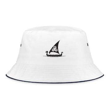 Vikingerschiff Triskel Segel - Bucket Hat - Weiß/Navy - Vorne