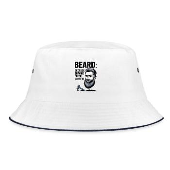 BEARD: Weil Rasieren etwas für Aufsteiger ist - Bucket Hat - Weiß/Navy - Vorne