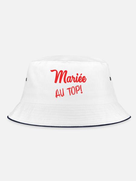 Junggesellinnenabschied. HOCHZEIT. TEAM BRAUT. ZUKÜNFTIGE BRAUT - Bucket Hat - Weiß/Navy - Vorne