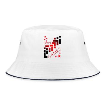 Gamer games - Bucket Hat - Weiß/Navy - Vorne
