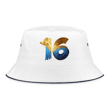 NO. 16 NUMBER 16 COOL 16TH BIRTHDAY - Bucket Hat - white/navy - Front