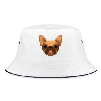 Bouledogue Français - Frenchie - Bully - Langue - Bob - blanc/marine - Devant