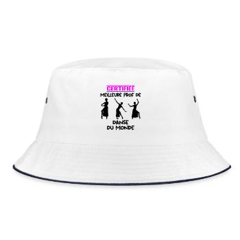 ZERTIFIZIERTER BESTER LEHRER - Bucket Hat - Weiß/Navy - Vorne