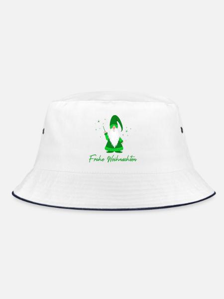 Frohe Weichnachten Wichtel grün - Bucket Hat - Weiß/Navy