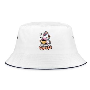 Powered By Coffee - Bucket Hat - white/navy - Front