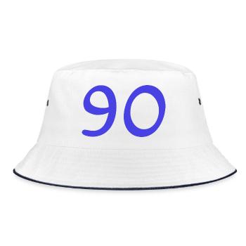 90. 90 JAHRE. 90-JÄHRIGES JUBILÄUM. 90-JÄHRIGES JUBILÄUM. - Bucket Hat - Weiß/Navy - Vorne