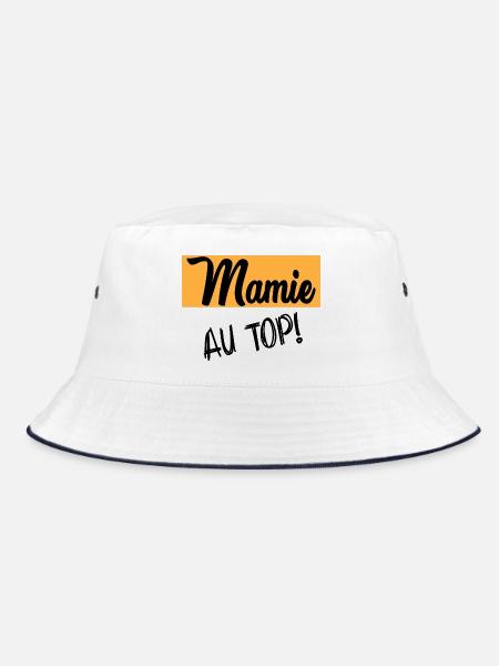 Oma - Bucket Hat - Weiß/Navy - Vorne