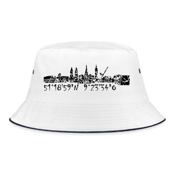 Skyline Kassel - Bucket Hat - Weiß/Navy - Vorne