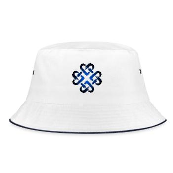 Keltische Knoten Herz Unendlichkeit Endlos - Bucket Hat - Weiß/Navy - Vorne