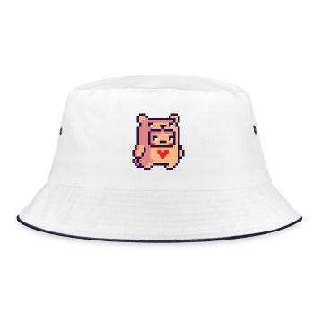 Pixel - Bucket Hat - white/navy - Front