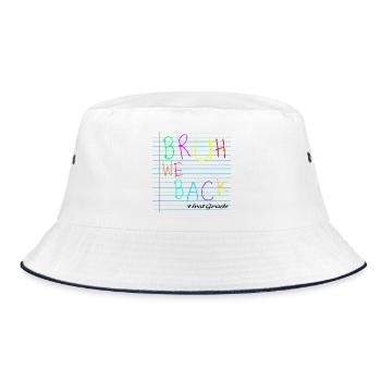 Bruh We Back Enseignants - Bucket Hat - Weiß/Navy - Vorne