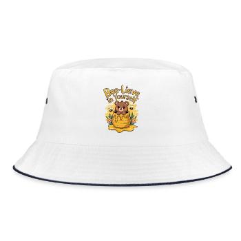 Bee-Lieve In Yourself - Bucket Hat - white/navy - Front