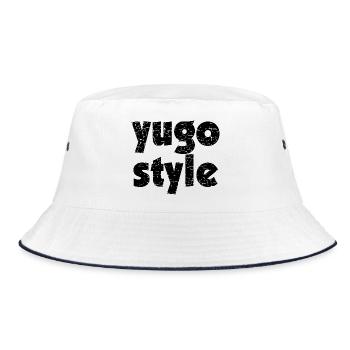 yugo style - united style of Balkan - Bucket Hat - white/navy - Front