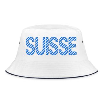 SCHWEIZ. HUMOR. LAND. FLAGGE - Bucket Hat - Weiß/Navy - Vorne