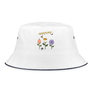 Harmony Flowers - Bucket Hat - white/navy - Front