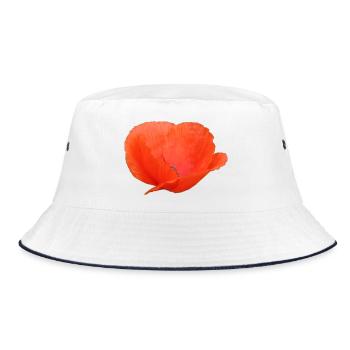 Mohnblume Mohn Klatschmohn - Bucket Hat - Weiß/Navy - Vorne