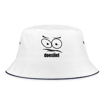 doeslief pleading eyes with question mark look - Bucket Hat - white/navy - Front