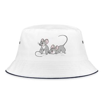 Maus Mäuschen Kinder Frauen Geburtstag - Bucket Hat - Weiß/Navy - Vorne
