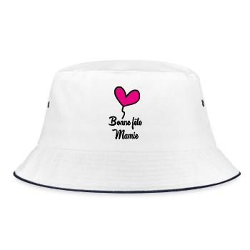 OMA. MAMA - Bucket Hat - Weiß/Navy - Vorne