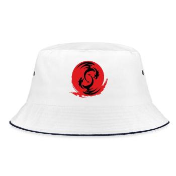 Red Dragon Circle - Bucket Hat - white/navy - Front