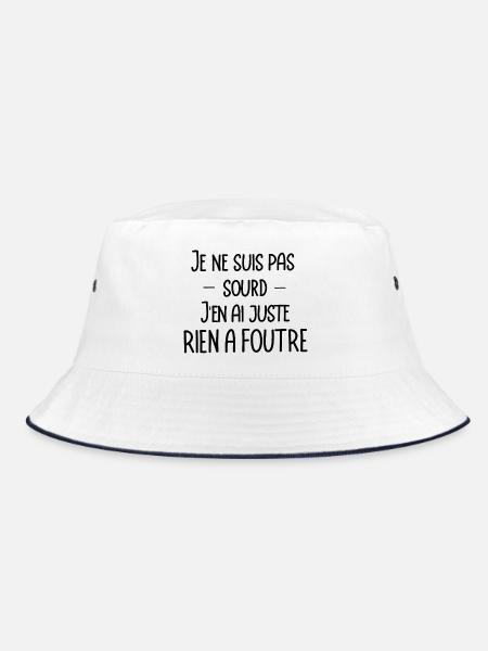 je ne suis pas sourd, j'en ai juste rien a foutre - Bob - blanc/marine