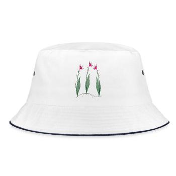 Blüten, Flowers - Bucket Hat - Weiß/Navy - Vorne