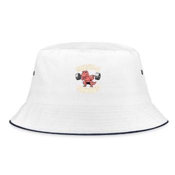 Squat-O Saurus - Bucket Hat - Weiß/Navy - Vorne