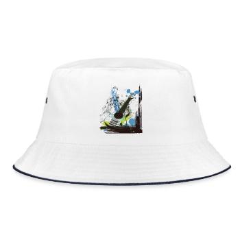 Musik - Bucket Hat - Weiß/Navy - Vorne
