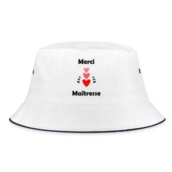 MISTRESS. THANK YOU. THANK YOU MISTRESS. GIFT - Bucket Hat - white/navy - Front