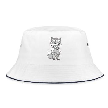 Busy Fox - Bucket Hat - white/navy - Front