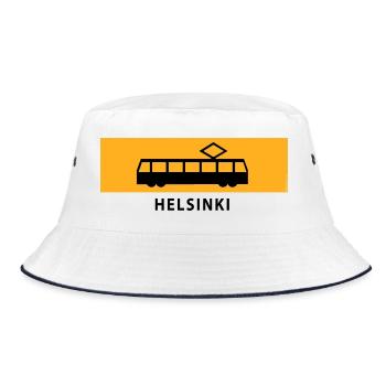 RATIKKA STOP HELSINKI T-Shirts und Geschenkartikel - Bucket Hat - Weiß/Navy - Vorne
