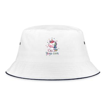 Yoga-Mais - Bucket Hat - Weiß/Navy - Vorne