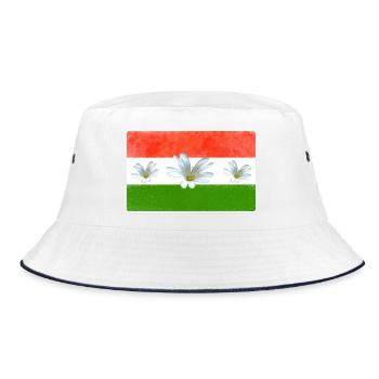 Ungarn Fahne ungarische Flagge - Bucket Hat - Weiß/Navy - Vorne