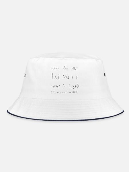 All boobs are beautiful Design - Bucket Hat - Weiß/Navy - Vorne