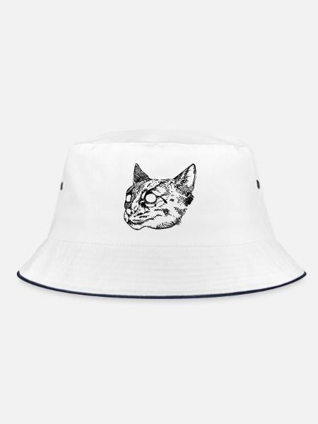 Wildkatze - Bucket Hat - Weiß/Navy